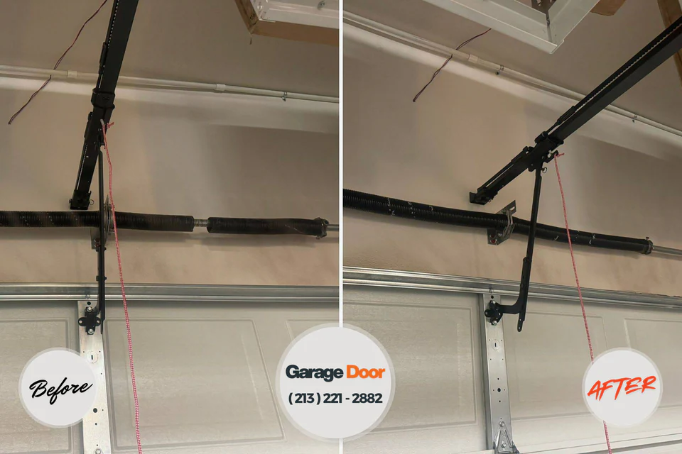 Before and after: garage door spring repair Crystal Lakes, OH